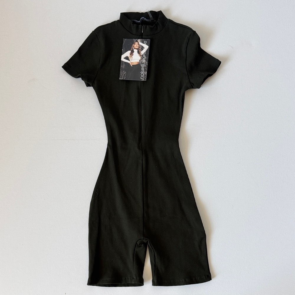 Olive Sculpting Short Sleeve Zip up Romper